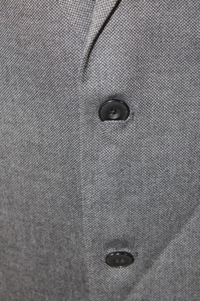 Stafford Mens Two Button Collared Long Sleeve Button Down Blazer Gray Size 44