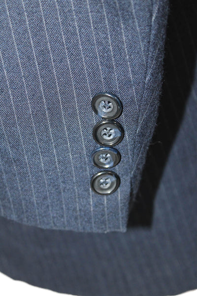 Kuppenheimer Mens Pinstripe Print Single Button Up Blazer Blue Size 44