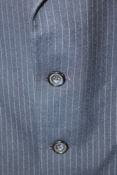 Kuppenheimer Mens Pinstripe Print Single Button Up Blazer Blue Size 44