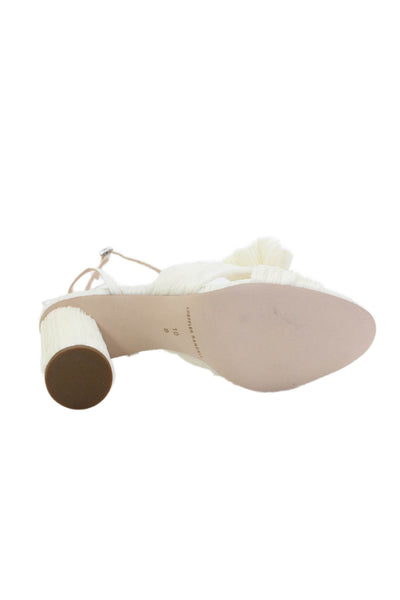Loeffler Randall Womens Camellia Pleated Bow Heel with Ankle Strap Size 10- Pear