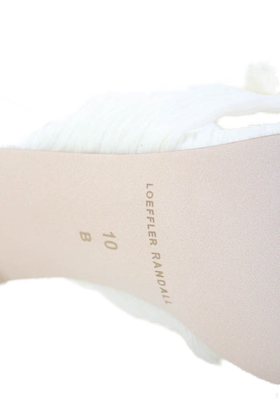 Loeffler Randall Womens Camellia Pleated Bow Heel with Ankle Strap Size 10- Pear