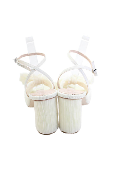 Loeffler Randall Womens Camellia Pleated Bow Heel with Ankle Strap Size 9 - Pear