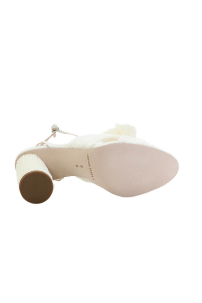 Loeffler Randall Womens Camellia Pleated Bow Heel with Ankle Strap Size 9 - Pear