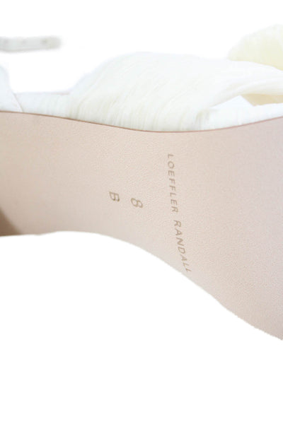 Loeffler Randall Womens Camellia Pleated Bow Heel with Ankle Strap - Pearl Size