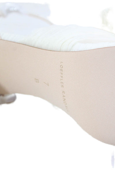 Loeffler Randall Womens Camellia Pleated Bow Heel with Ankle Strap - Pearl Size