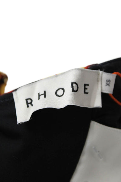 RHODE Womens Anja Top - Black Bombay Bloom Size XS