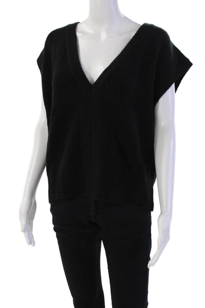English Factory Womens Fitted Sweater Vest - Black Size XL