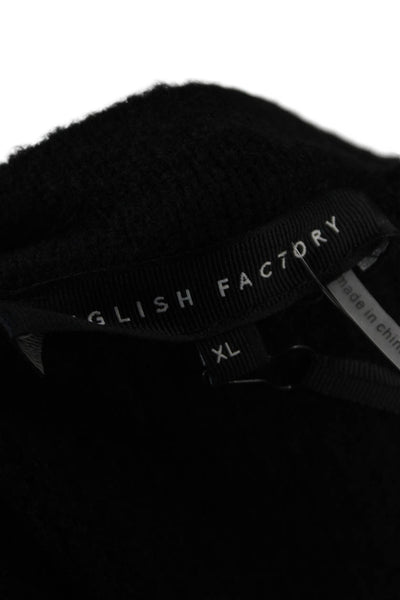 English Factory Womens Fitted Sweater Vest - Black Size XL