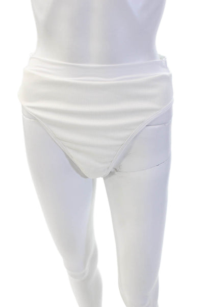 LSPACE Womens Frenchi High Waisted Bikini Bottoms - White Size XL