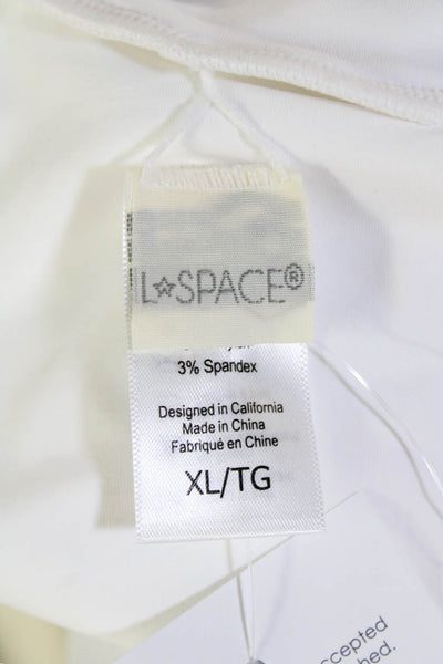 LSPACE Womens Frenchi High Waisted Bikini Bottoms - White Size XL
