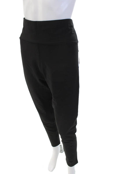 Plush Womens High Waist Matte Fleece Leggings - Black Size XXL