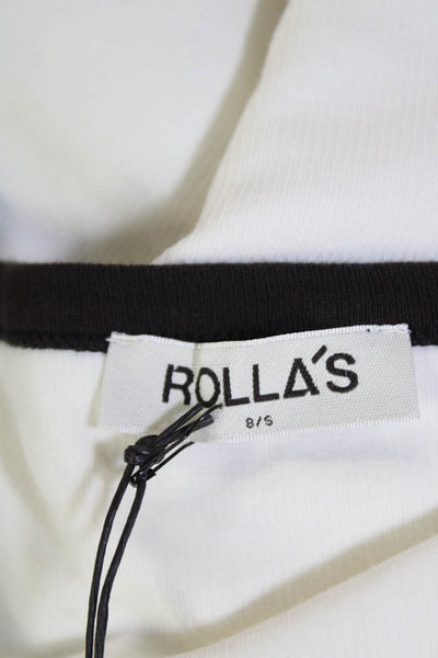Rolla's Womens Naomi Tank Top - White/Vintage Black Size S