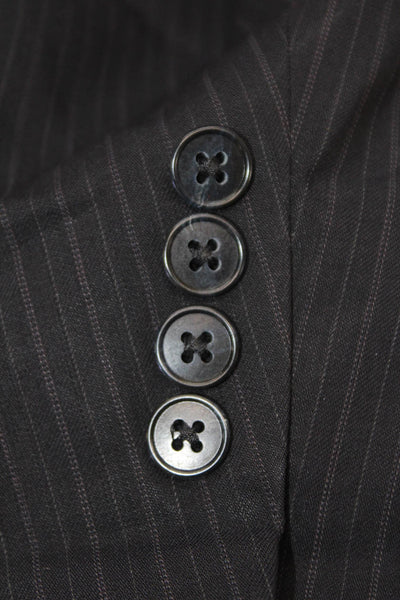 Hart Schaffner Marx Mens Pinstripe Collared Button Up Suit Jacket Navy Size 44R