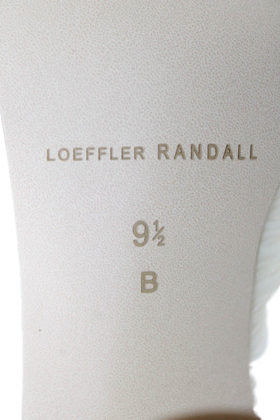 Loeffler Randall Womens Camellia Pleated Bow Heel with Ankle Strap - Pearl Size
