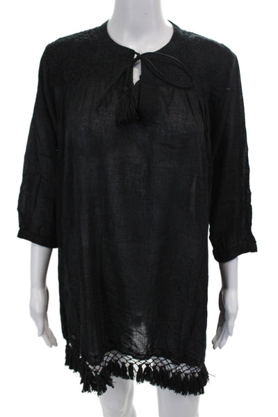 Roller Rabbit Womens Lucknow Serafina Tunic - Black Size S