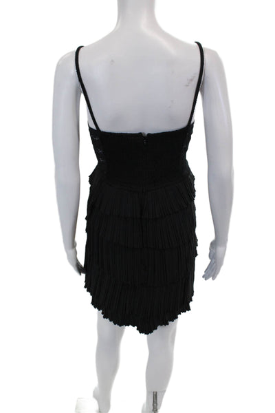 Sea Womens Antonina Solid Cotton Tiered Dress - Black Size 10