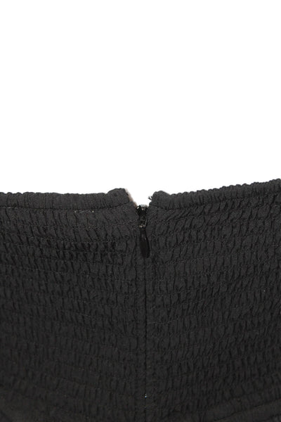Sea Womens Antonina Solid Cotton Tiered Dress - Black Size 10