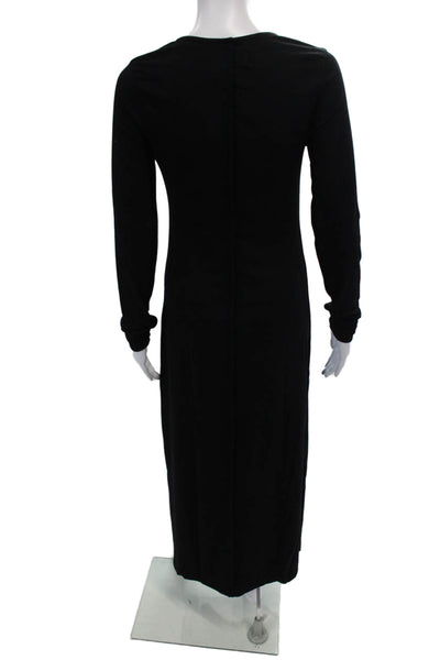 Les Tien Womens Lily Long Sleeve Dress - Jet Black Size XS