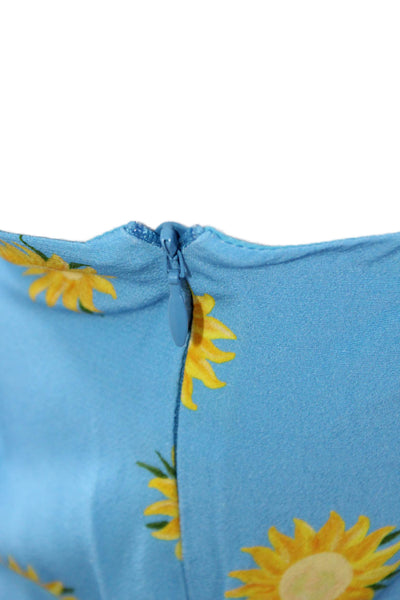 KITRI Womens Rosemary Blue Sunflower Print Midi Dress - Blue Sunflower Size 14