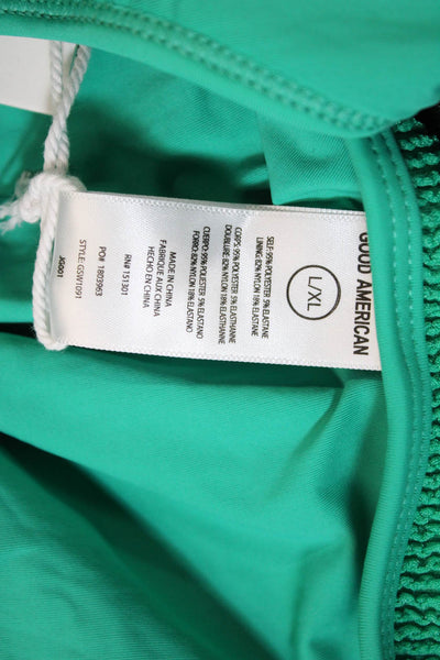 Good American Womens Always Fits Bikini Bottoms - Jade Green Size L/XL