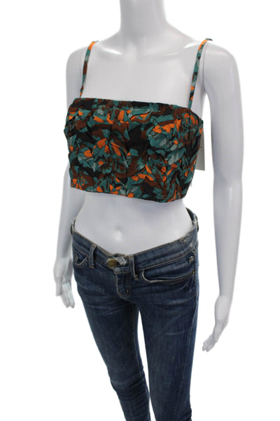 Atelier 17.56 Womens Yasmin Top - Green Orange Size L