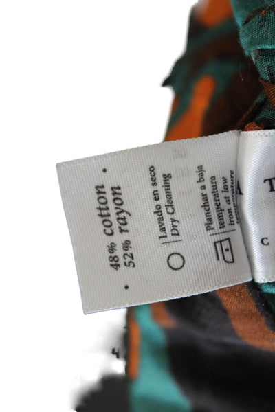 Atelier 17.56 Womens Yasmin Top - Green Orange Size L