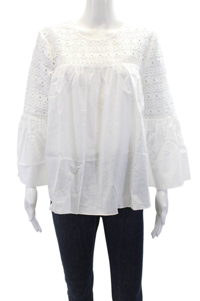 endless rose Womens Crochet Blouse - White Size L