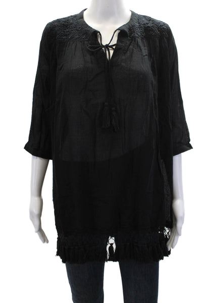 Roller Rabbit Womens Lucknow Serafina Tunic - Black Size XXS