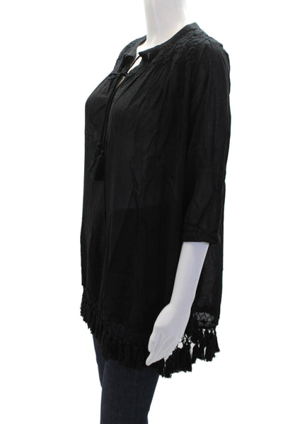 Roller Rabbit Womens Lucknow Serafina Tunic - Black Size XXS