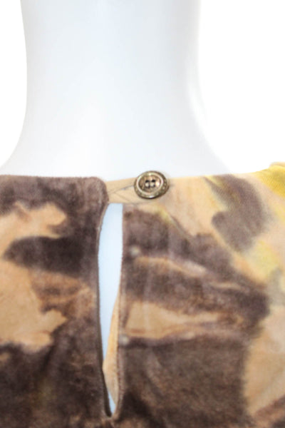 Busayo Womens Fumi Tie-Dye Velvet Dress - Beige-Multi Size XS