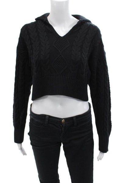 Sablyn Womens Braided Pullover - Black Size XS