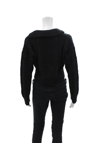 Sablyn Womens Braided Pullover - Black Size XS
