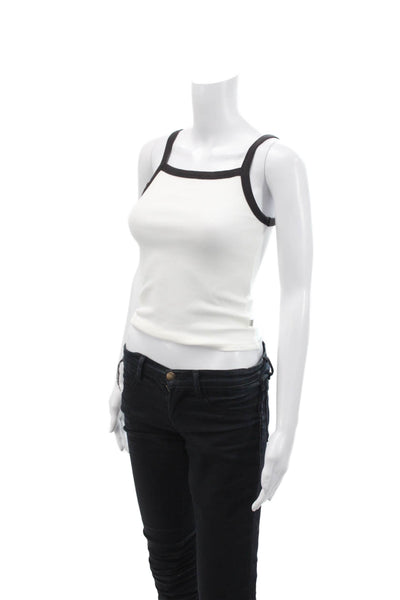 Rolla's Womens Naomi Tank Top - White/Vintage Black Size XS