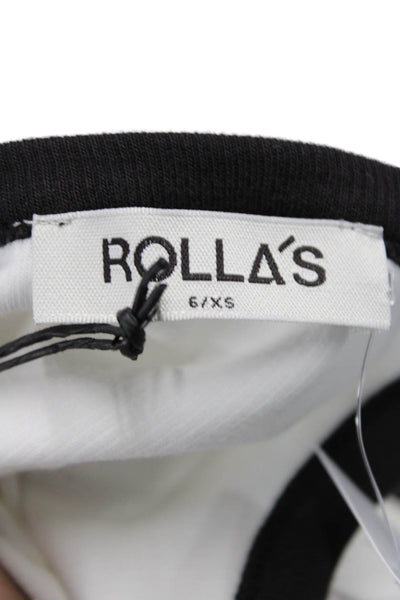 Rolla's Womens Naomi Tank Top - White/Vintage Black Size XS