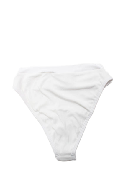 LSPACE Womens Frenchi High Waisted Bikini Bottoms - White Size L