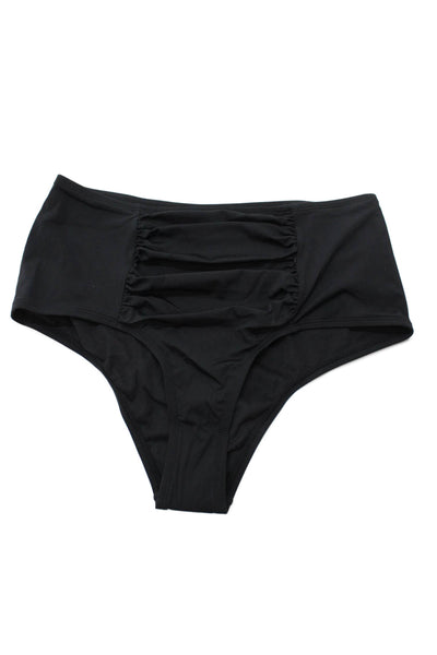 STAUD Womens Declan High Rise Bikini Bottoms - Black Size L