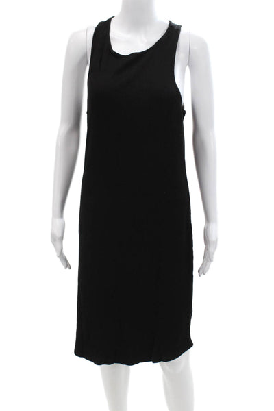MONROW Womens Rib Racer Tank Dress - Black Size XL