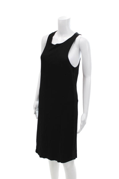MONROW Womens Rib Racer Tank Dress - Black Size XL