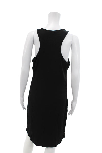 MONROW Womens Rib Racer Tank Dress - Black Size XL