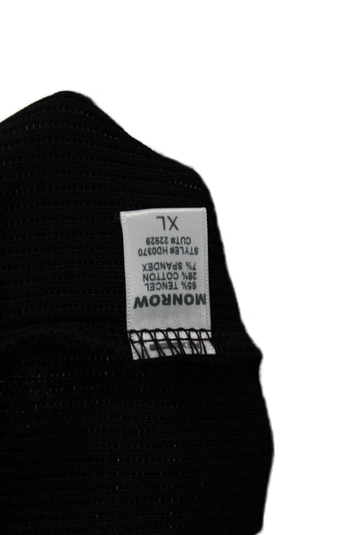 MONROW Womens Rib Racer Tank Dress - Black Size XL