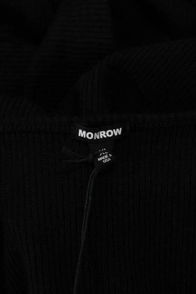 MONROW Womens Rib Racer Tank Dress - Black Size XL