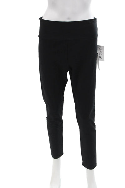 Plush Womens High Waist Matte Fleece Leggings - Black Size XL