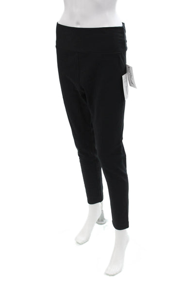 Plush Womens High Waist Matte Fleece Leggings - Black Size XL