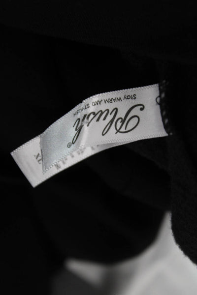 Plush Womens Fleece Lined Maternity Leggings - Black Size XL