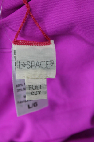 LSPACE Womens Sandy Bikini Bottoms - Bright Fuchsia Size L