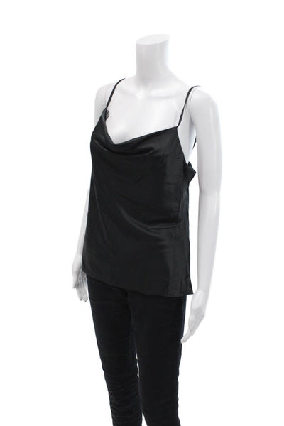 Night Night by Jonathan Simkhai Womens Scarlett Cowl Neck Cami - Black Size L