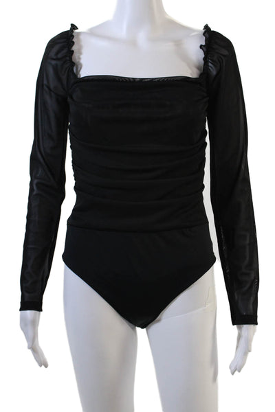 Ambitionist Womens Fancy Thong Bodysuit - Black Size M