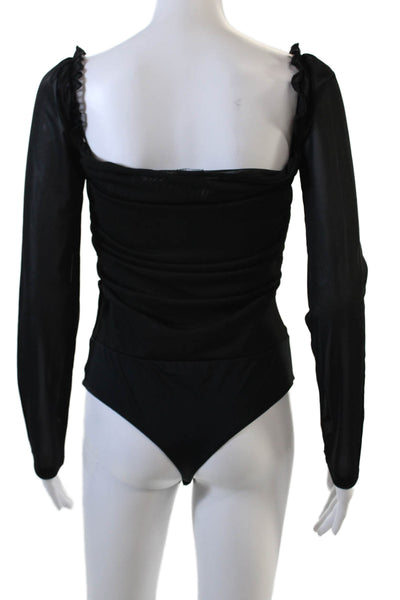 Ambitionist Womens Fancy Thong Bodysuit - Black Size M