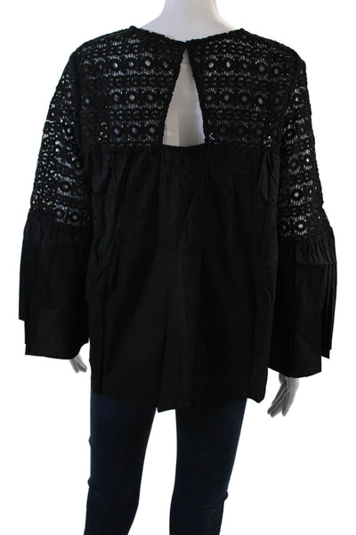 endless rose Womens Crochet Blouse - Black Size XL