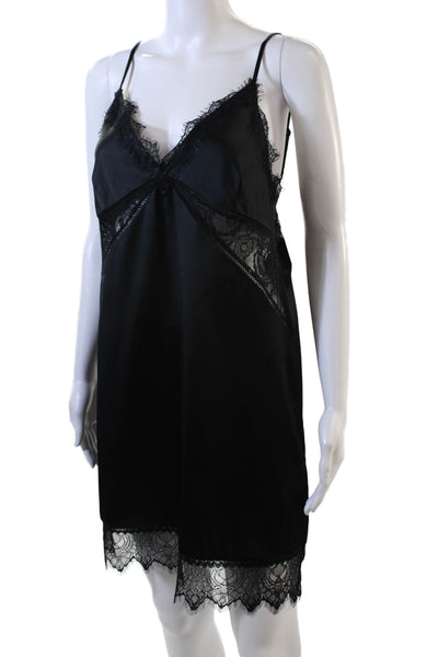 Night Night by Jonathan Simkhai Womens Lucia Slip Dress - Black Size L